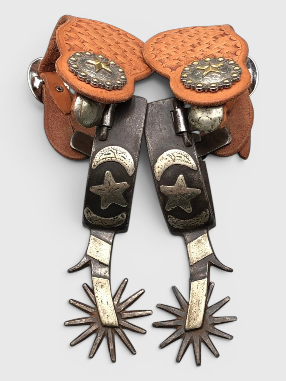 Inside-marked Crockett pattern #115 spurs