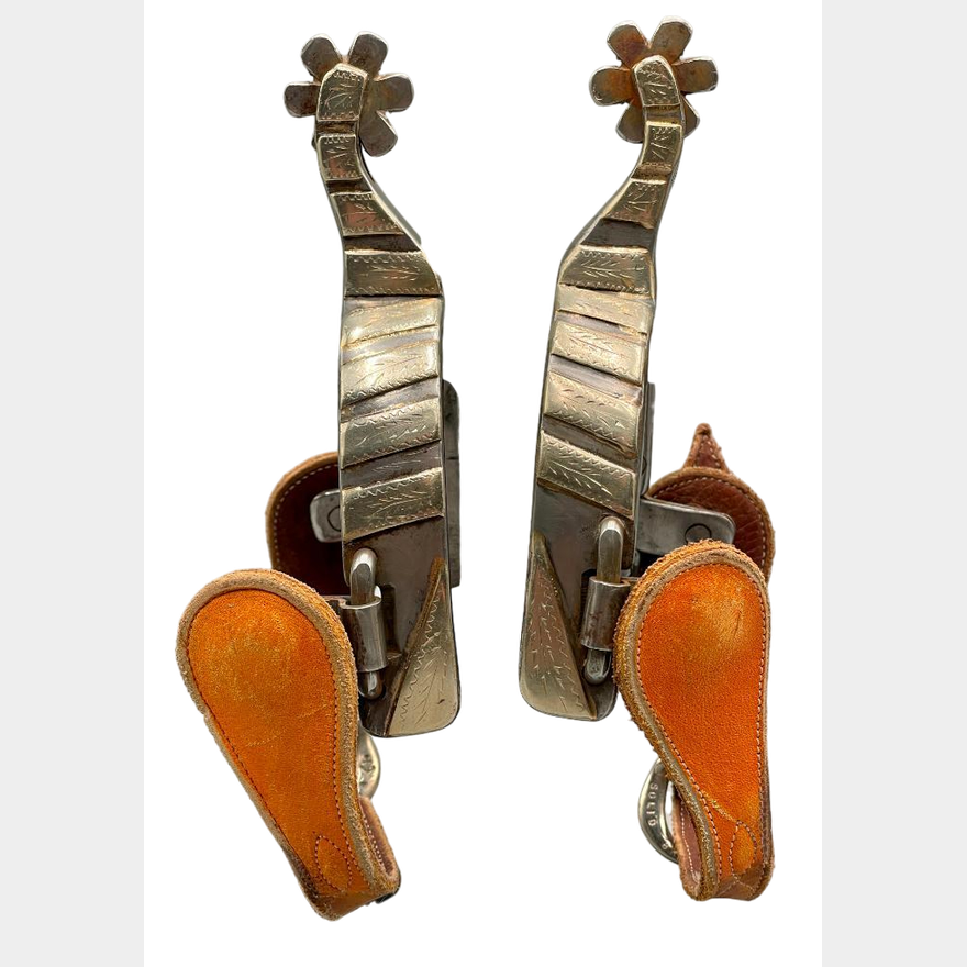 Billy Klapper single-mounted spurs hallmarked 353 KLAPPER
